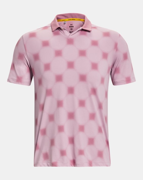 Men's Curry Printed Polo in Pink image number 4